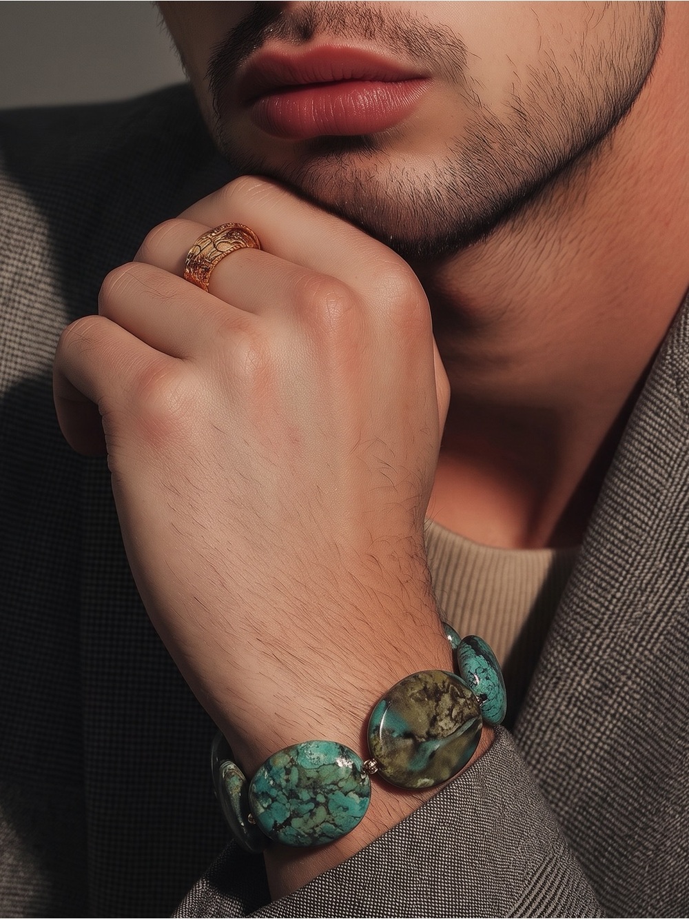 Extra Large Turquoise Bead
Bracelet, Rare Tibetan Gemstone Turquoise Stones. ☑️